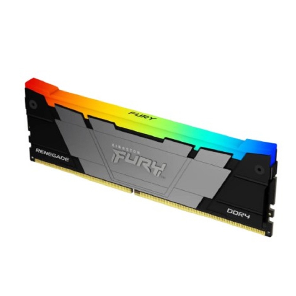 Оперативная память для компьютера 16Gb (1x16Gb) PC4-25600 3200MHz DDR4 DIMM CL16 Kingston Fury Renegade RGB KF432C16RB12A/16
