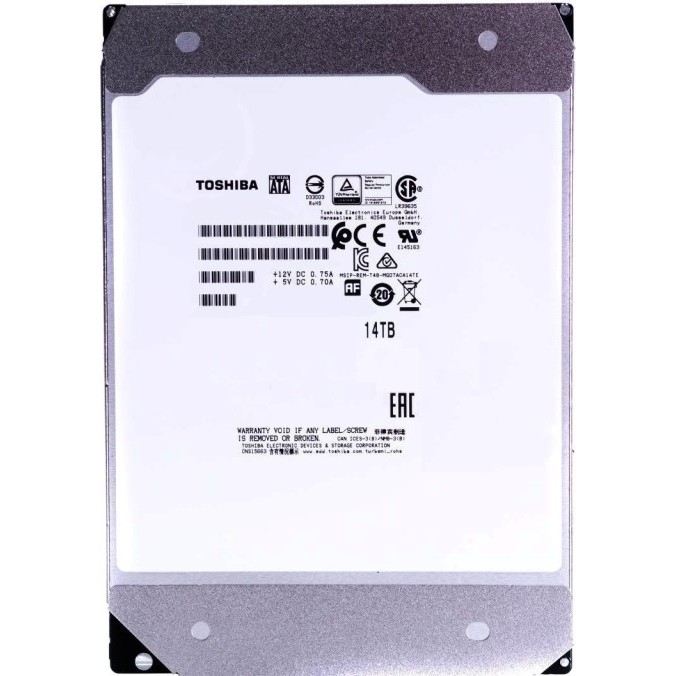 Жесткий диск Toshiba SATA-III 14TB MG08ACA14TE Enterprise Capacity 512E (7200rpm) 512Mb 3.5"