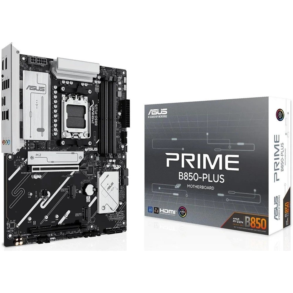 ASUS PRIME B850-PLUS (Socket AM5, ATX, 4xDDR5(256GB), DP/HDMI, 1xPCIe 5.0x16/1xPCIe 4.0x16, 1xLAN (2.5GbE), 4xSATA 6Gb/s, 3xM.2, 1xType-C, 5xUSB 3.2, 2xUSB 2.0)