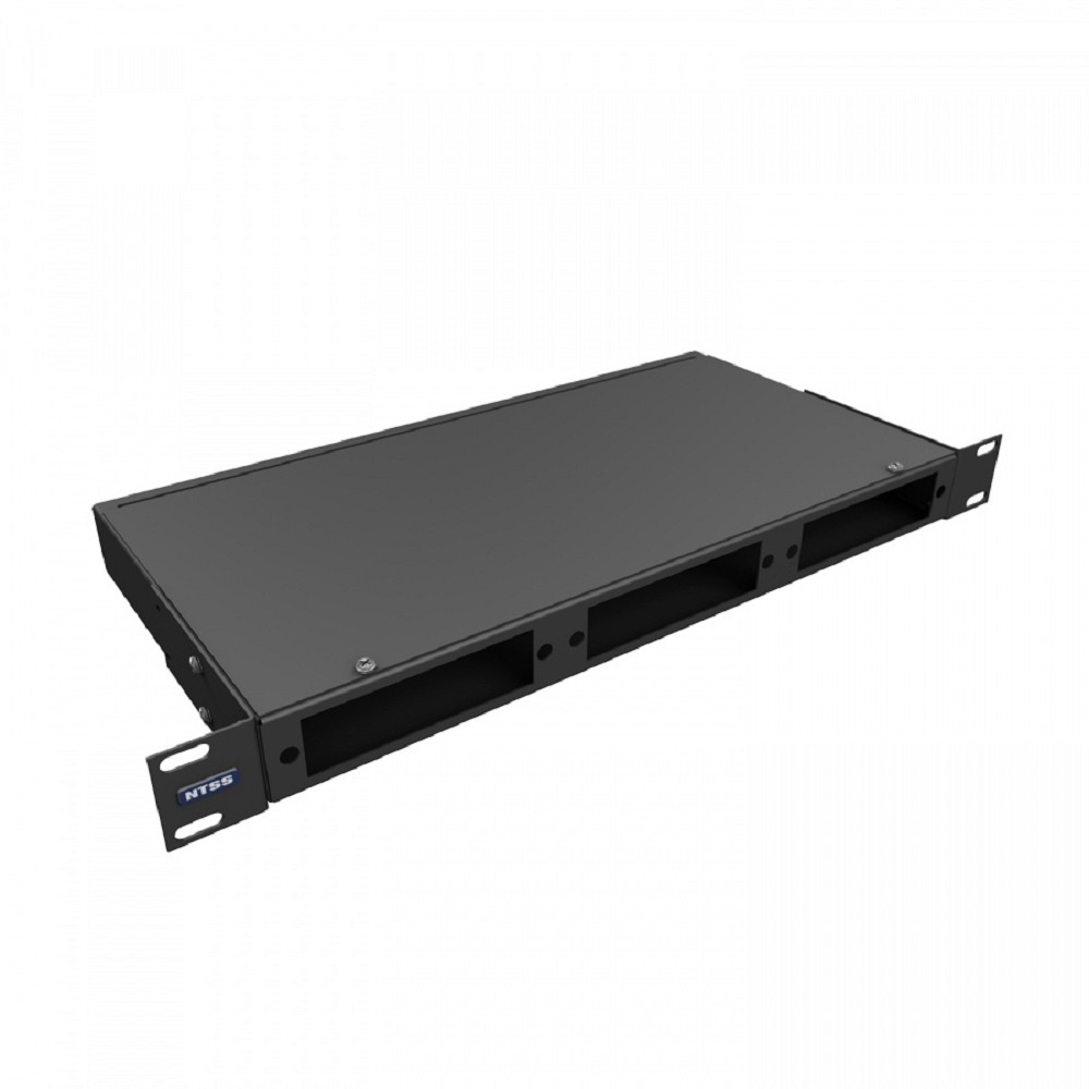 NTSS Кросс NTSS оптический 19'' укомплектованный 1U, 10 портов LC/APC duplex, 9/125 мкм (планки, сплайс-кассета, пигтейлы, КДЗС, адаптеры) черный RAL 9005 NTSS-RFOB-1U-10-2LC/A-9-SP1.5G1AY-BL