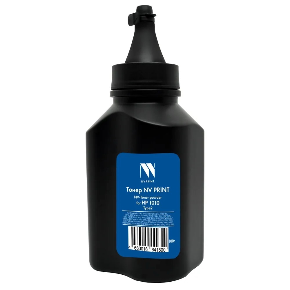 Тонер NVPrint HP 1010 Type2 (100г) для HP LaserJet LJ P2030, 2035, 2050, 2055, LJ Pro M400, 401, 425,LJ 4200, 4250,LJ 4300, 4350,LJ 1010, 1012, 1015, 1018, 1020, 1022, M1319, 3010, 3015, 3020, 3030, 3050, 3052, 3055, M1005mfp, LJ 4240, 4250, 4350,LJ 1160, 3390, 3392, 1320, LJ 5200, LJ P3005, 3027, 3035, LJ P2014, 2015, M2727; Canon LBP2000, 6650, 6680, 6300, 6310, 2900, 3000, 3300, 3360, 3310, 3370, 6750, MF 5840, 5880, 5940, 5980