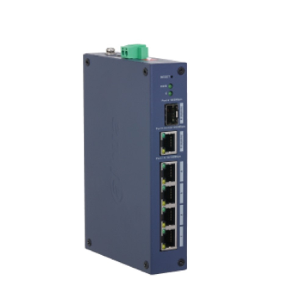 DH-CHS4106-4ET - Коммутатор, Dahua, DH-CHS4106-4ET, Индустриальный, Управляемый L2, 1 порт 1000 Base-X (SFP)/1 порт 10/100/1000 Base-T (uplink) /4 порта 10/100 Base-T, Корпус металл