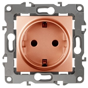 Розетка 12-2101-14 16А IP20 250В 2P+E серия 12 медь Schuko (Б0019321)