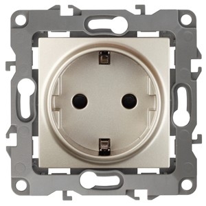 Эра Б0014678 12-2101-04 Розетка 2P+E Schuko, 16АХ-250В, Эра12, шампань