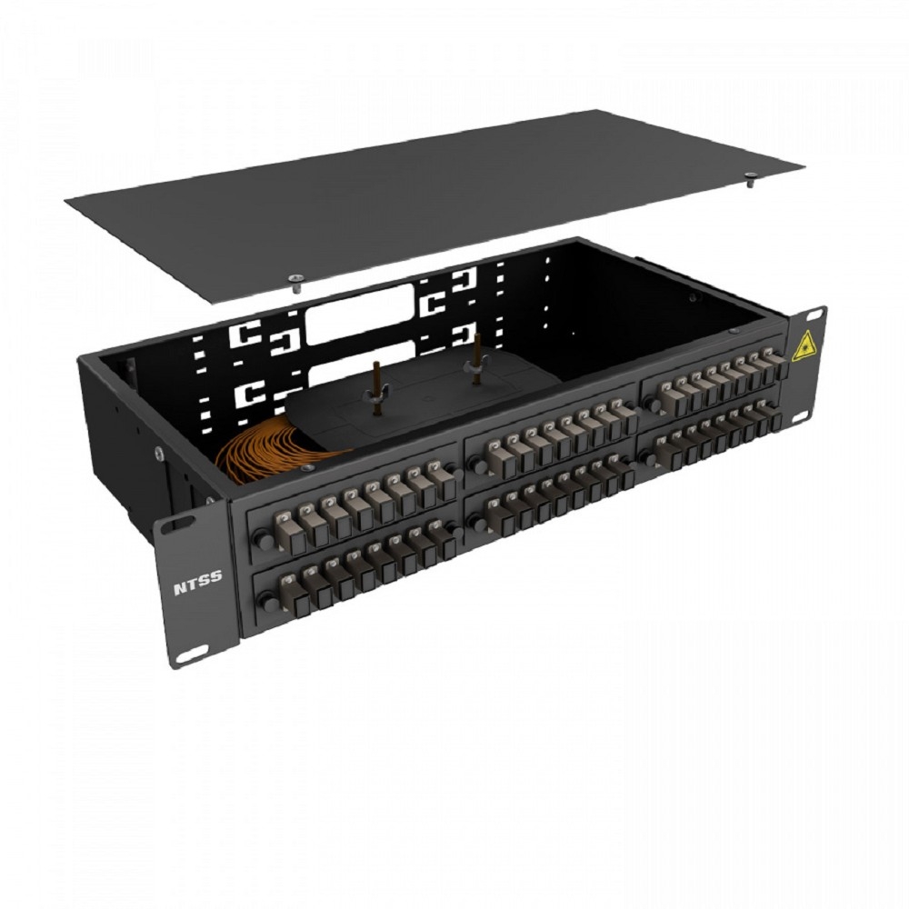 NTSS Кросс 19" NTSS PREMIUM, предсобранный 2U, 32 порта SC/UPC, 50/125 мкм, (сплайс, пигтейлы, кдзс, планки, адаптеры), черный, RAL9005 NTSS-RFOB-PM-2U-32-SC/U-50-SP1.5G1A-BL