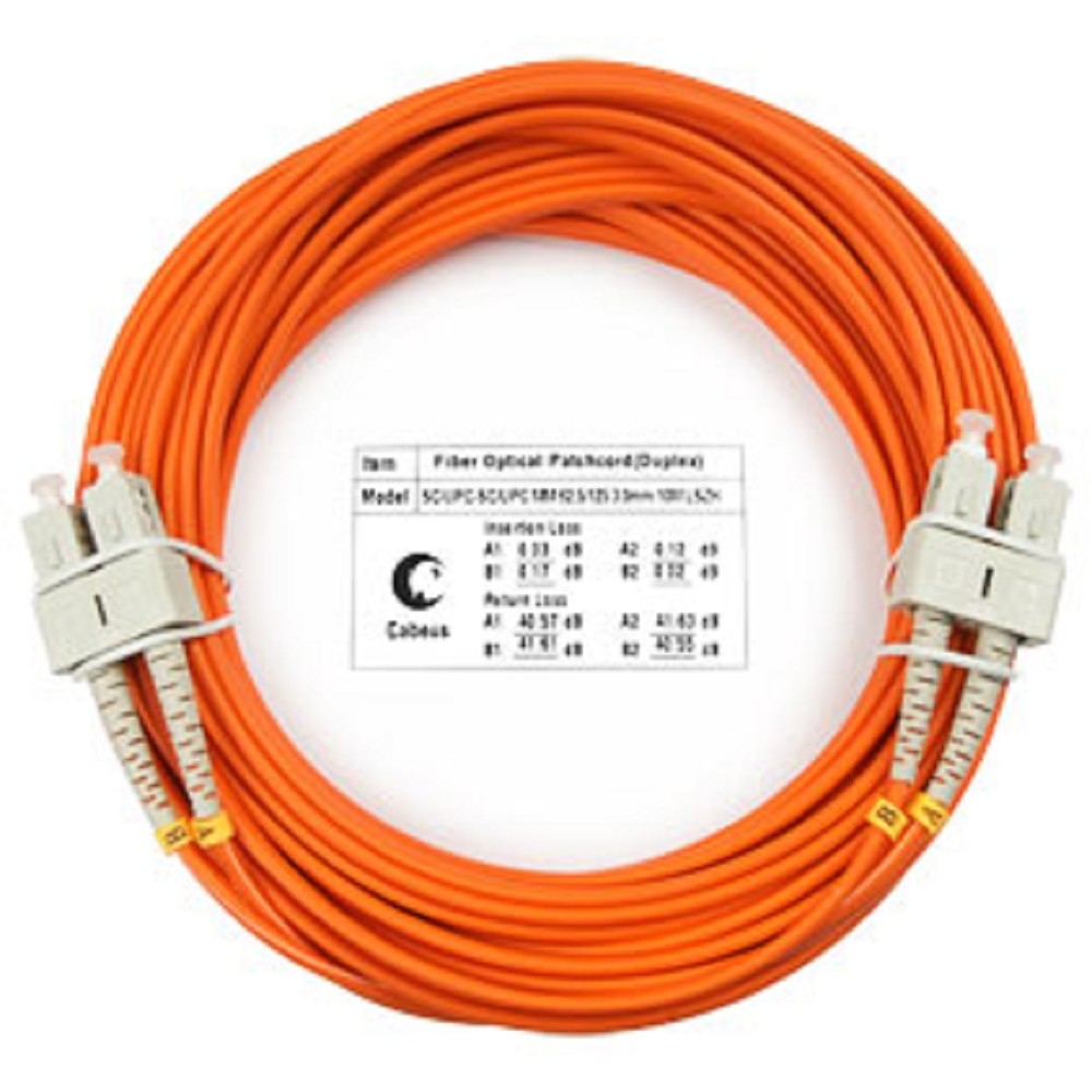 Оптический патч-корд duplex SC-SC 62,5/125 MM Cabeus FOP-62-SC-SC-10m 10 метров оранжевый LSZH