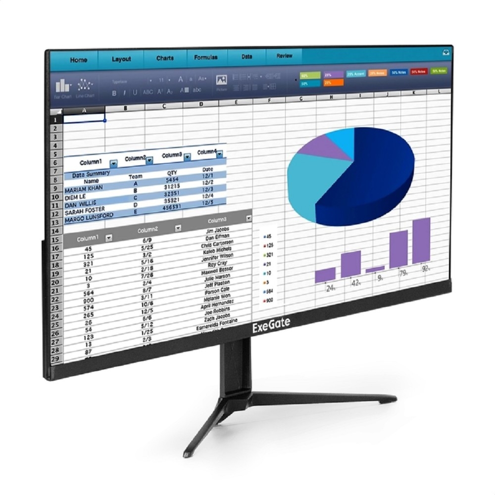 Монитор с аудио 23.8" 100 Гц ExeGate ProSmart EH2400A (VA LED Grade A+, FHD, 1920x1080@100Гц, 16:9, 250cd/m2, 4000:1, 178°/178°, 5ms, audio-out, Speakers, D-Sub, HDMI, FreeSync, Low Blue Light, кабель HDMI 1.5м, VESA, регулировка наклона (tilt), черный)