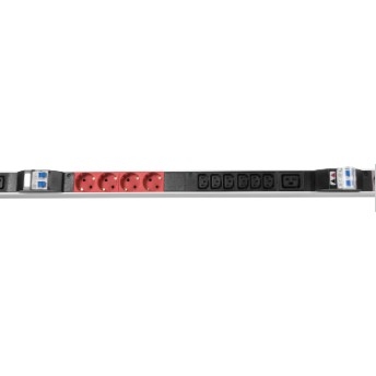 REM Верт блок розеток Rem-3x32, 3 фазы 32A, 6 авт, инд, 12 S, 18 C13, 3 C19, 1820мм, вх IEC 309, шнур 3м