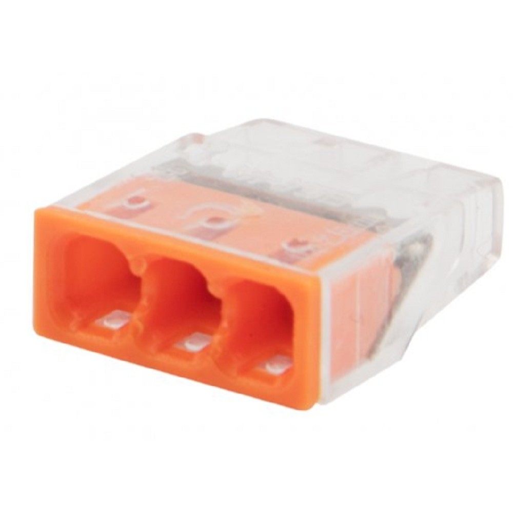 Rexant 07-3212-5 Экспресс-клемма   СМК 2273-203, 3-проводная 0.5-2.5 мм?, прозрачная, блистер (5 шт./уп.)