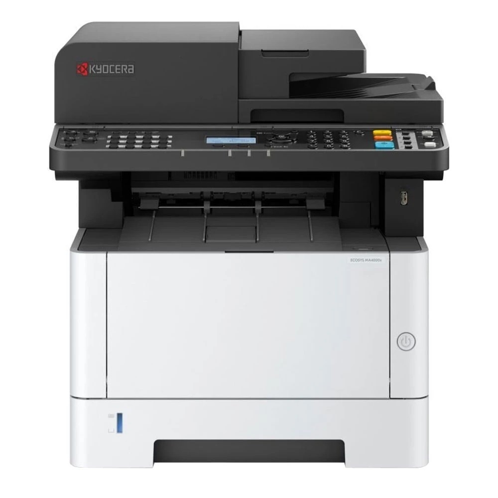 МФУ лазерное Kyocera Ecosys MA4000x А4, черно-белая печать, 40 стр/мин, 1200х1200dpi, 1024 МГц, 1024 Мб, 50АПД, 150+100, USB, стартовый картридж (ч/б) 3600 стр, белый корпус, (110C143NL0)