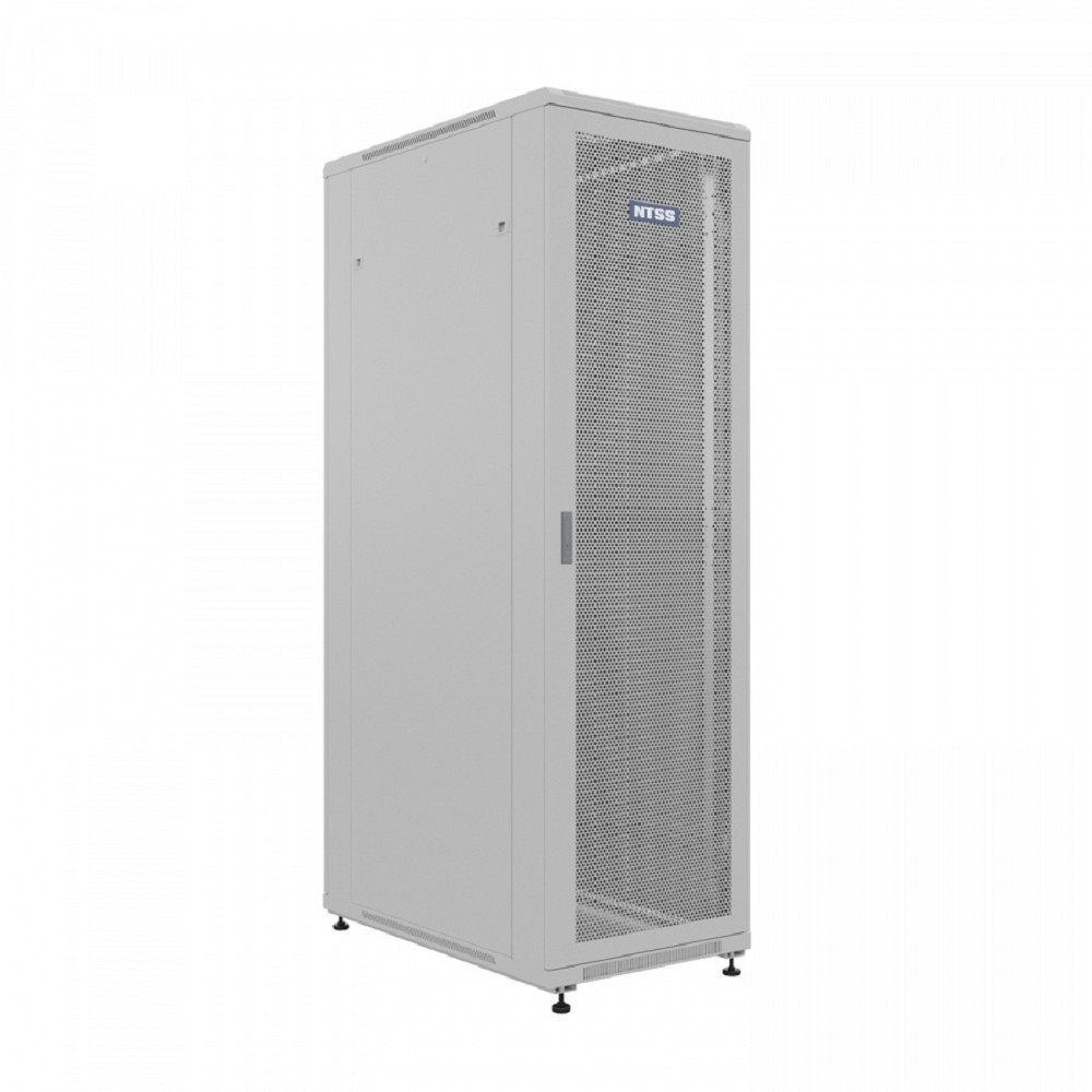 NTSS Шкаф напольный универсальный серверный NTSS R 42U 600х1000мм, 4 профиля 19, двери перфорированная и сплошная металл, боковые стенки съемные, регулируемые опоры, разобранный, серый RAL 7035 NTSS-R