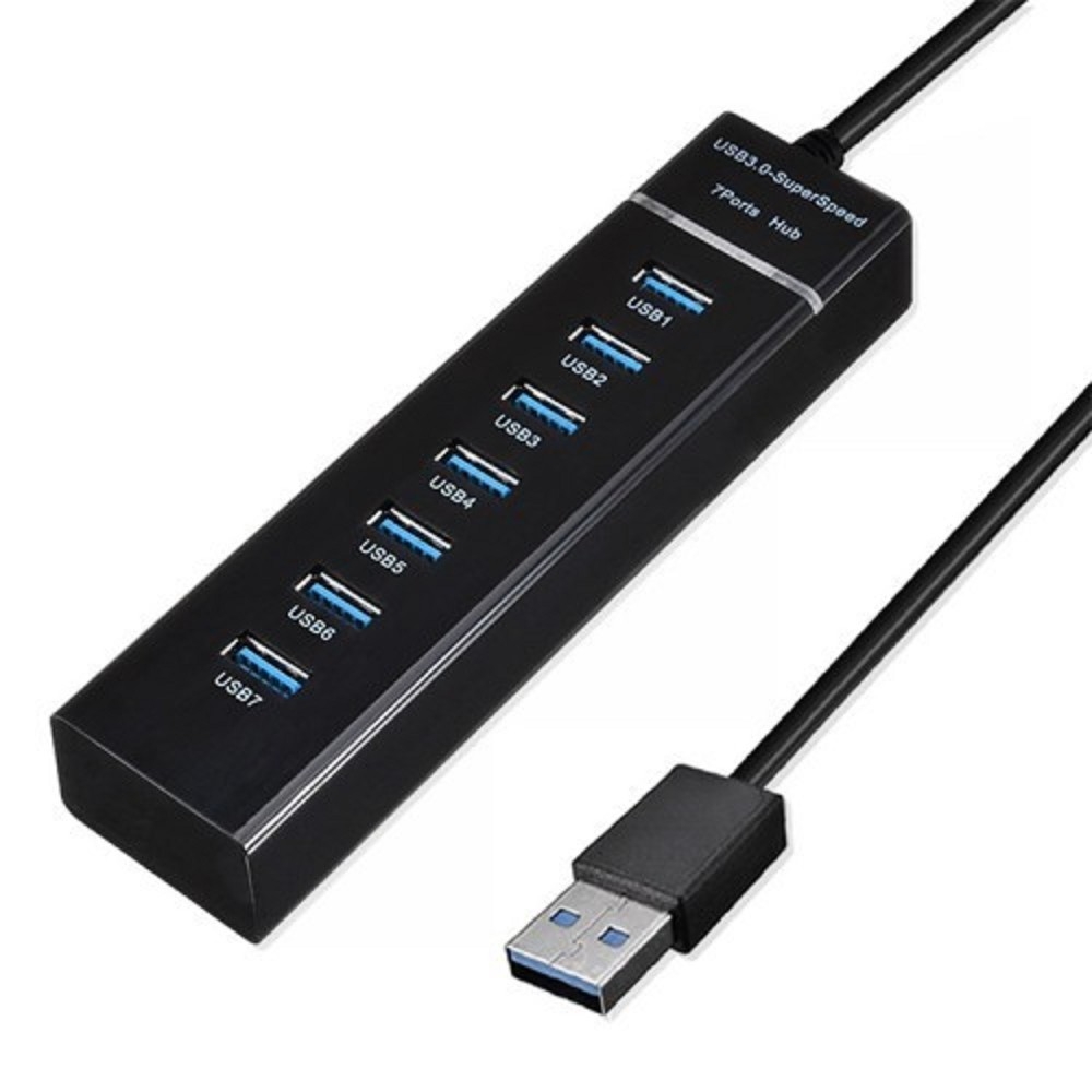 Концентратор USB KS-is KS-568, 7x USB 2.0 (1 порт USB 3.0 для подключения к ПК), с блоком питания