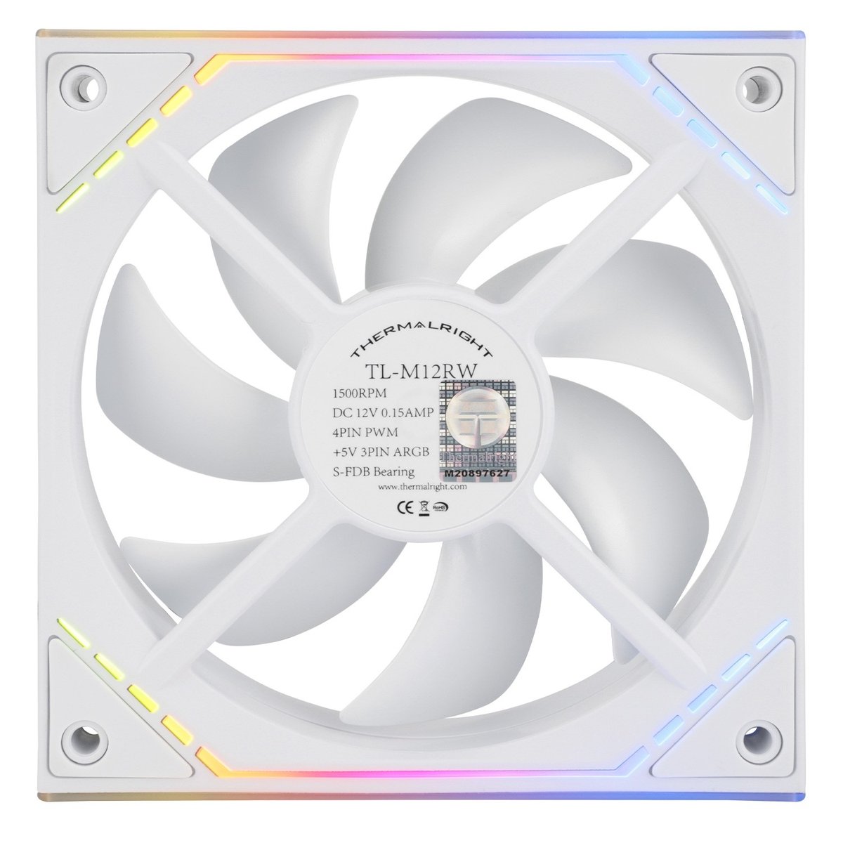Вентилятор для корпуса Thermalright TL-M12RW Reverse ARGB White (TRTLM12RW)