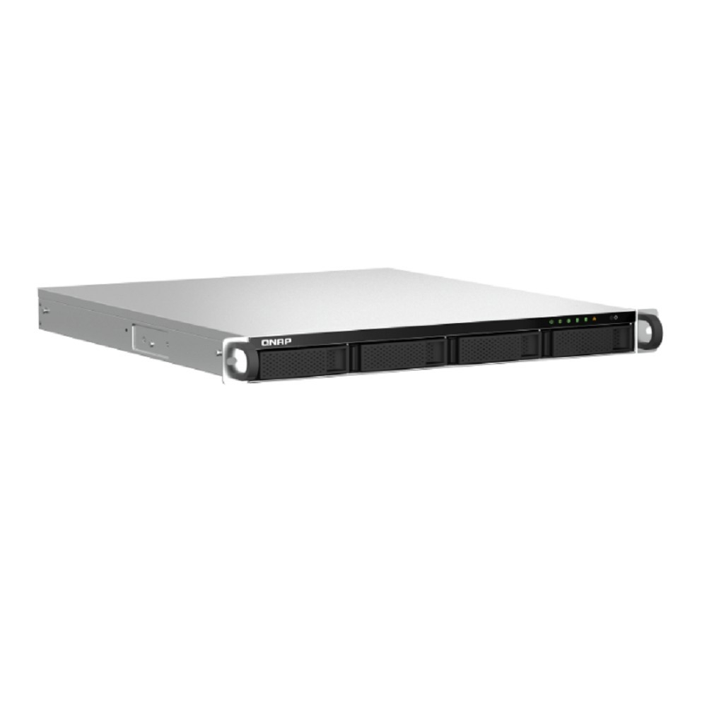 Сетевое хранилище без дисков/ SMB QNAP TS-464U-RP-8G NAS 4 HDD trays, rackmount 1U, 2 PSU. 4-core Intel Celeron N5105/N5095 2.0-2.9 GHz, 8 GB RAM MAX, 2x2.5 Gigabit Ethernet, 4xUSB, 1xHDMI . PCIe Gen