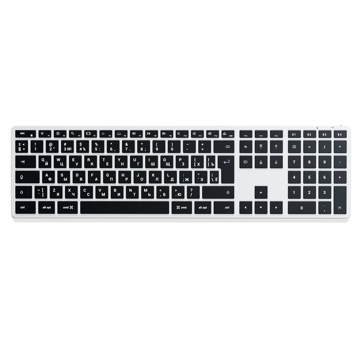 Клавиатура беспроводная Satechi Slim X3 Bluetooth Backlit Keyboard, Bluetooth, Серебристый ST-BTSX3S-RU