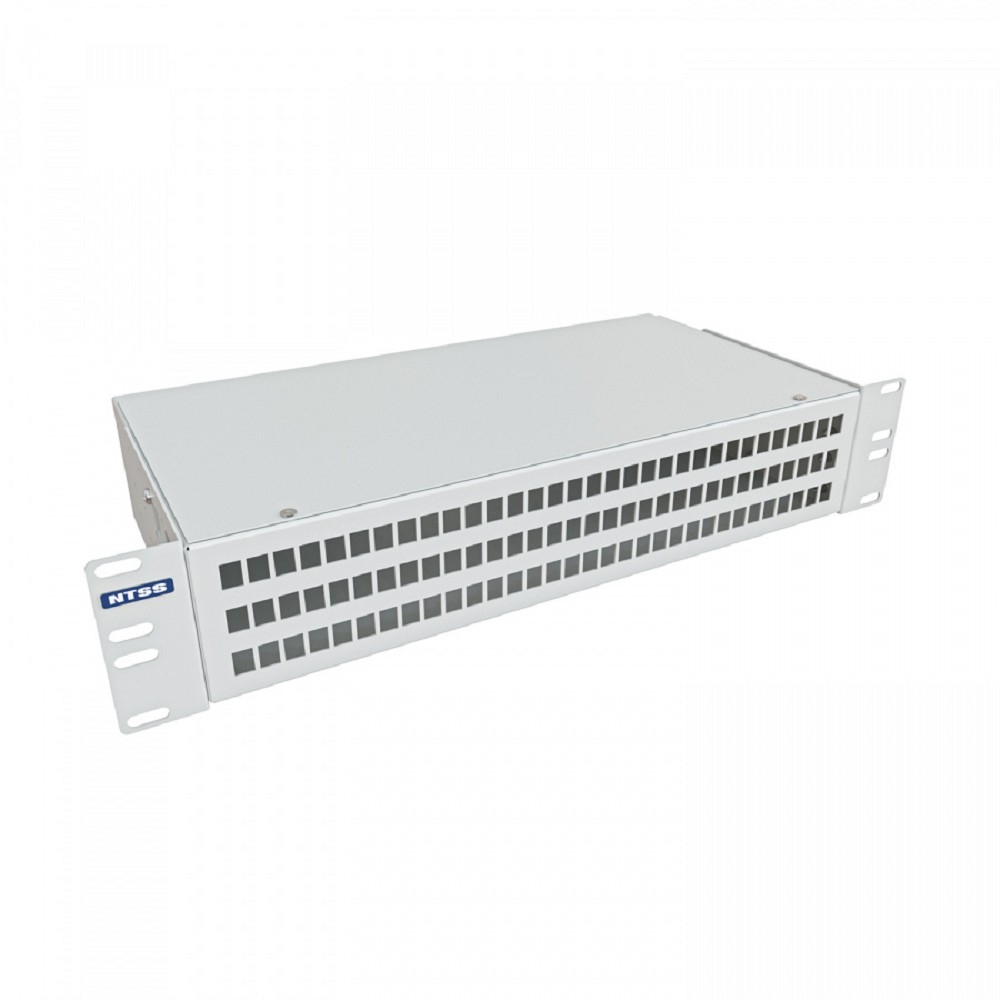 NTSS Кросс NTSS оптический 19'' укомплектованный 2U, 96 портов LC/APC duplex, 9/125 мкм (сплошная панель, сплайс-кассета 6шт, пигтейлы, КДЗС, адаптеры) серый RAL 7035 NTSS-RFOB-2U-96-2LC/A-9-SP1.5G0AY