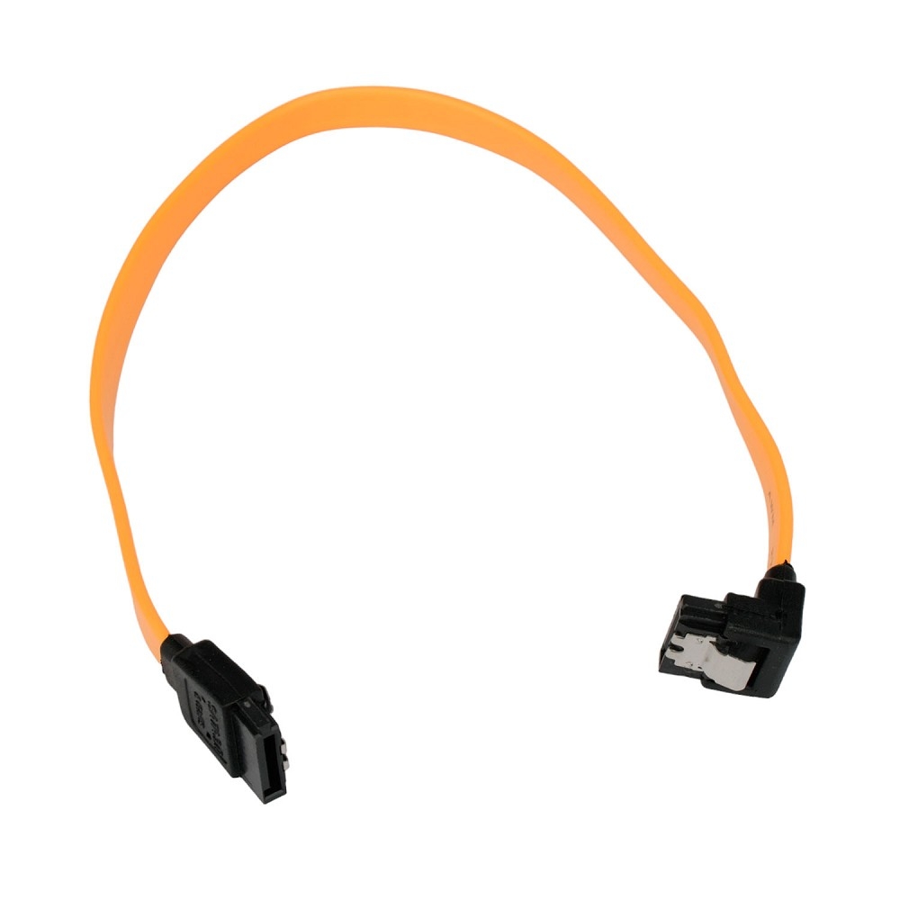 Cablexpert ККабель интерфейсный SATA Sata3 7pin / 7pin, угловой, защелка, 30см, желтый, пакет (CC-SATAM-DATA90-YL-30CM)