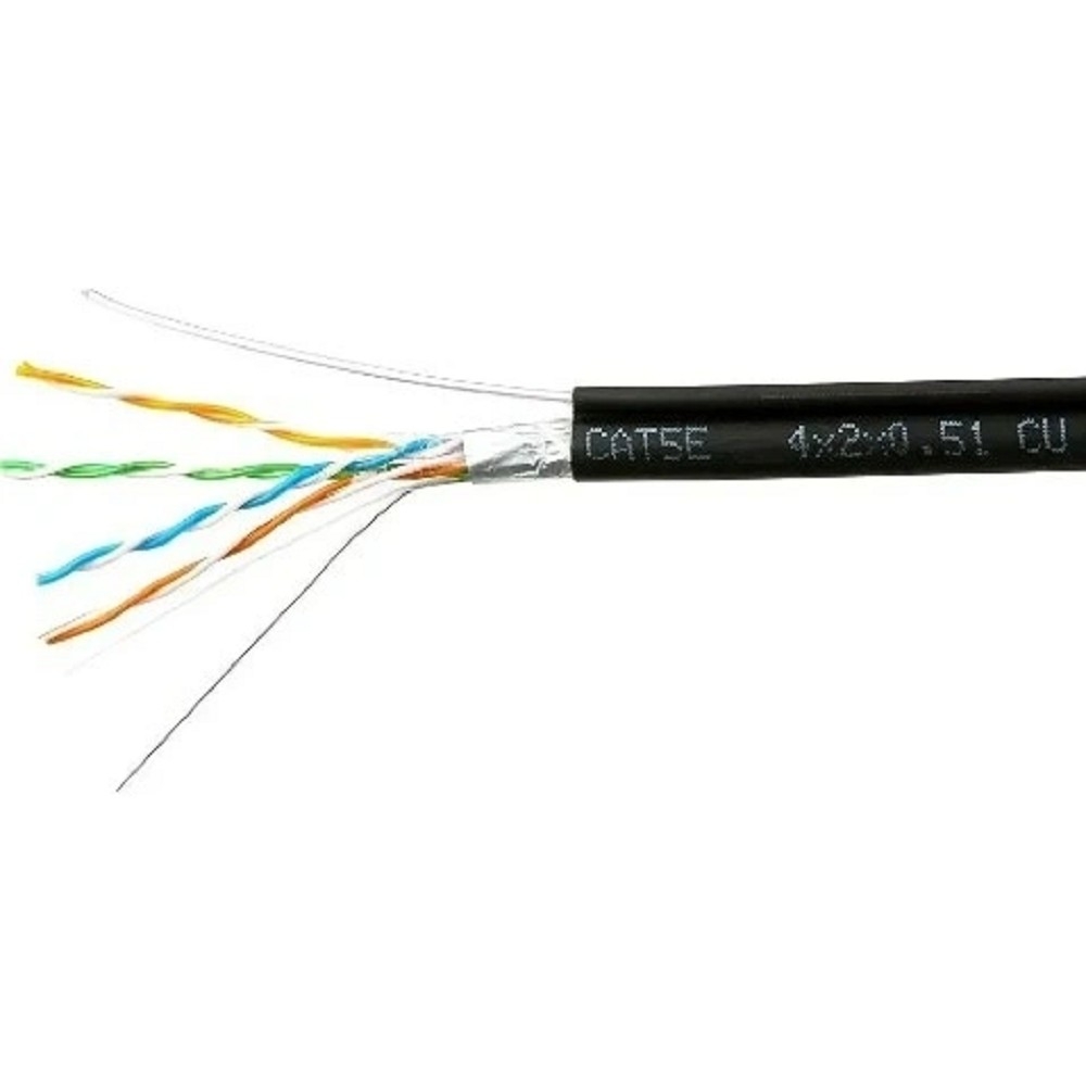 Cablexpert FPC-5051E-4-CU-OUTR Кабель Cablexpert (RU) FTP outdoor 4x2x0.51 на тросу, медный, кат.5e, однож., 305м, box, черный