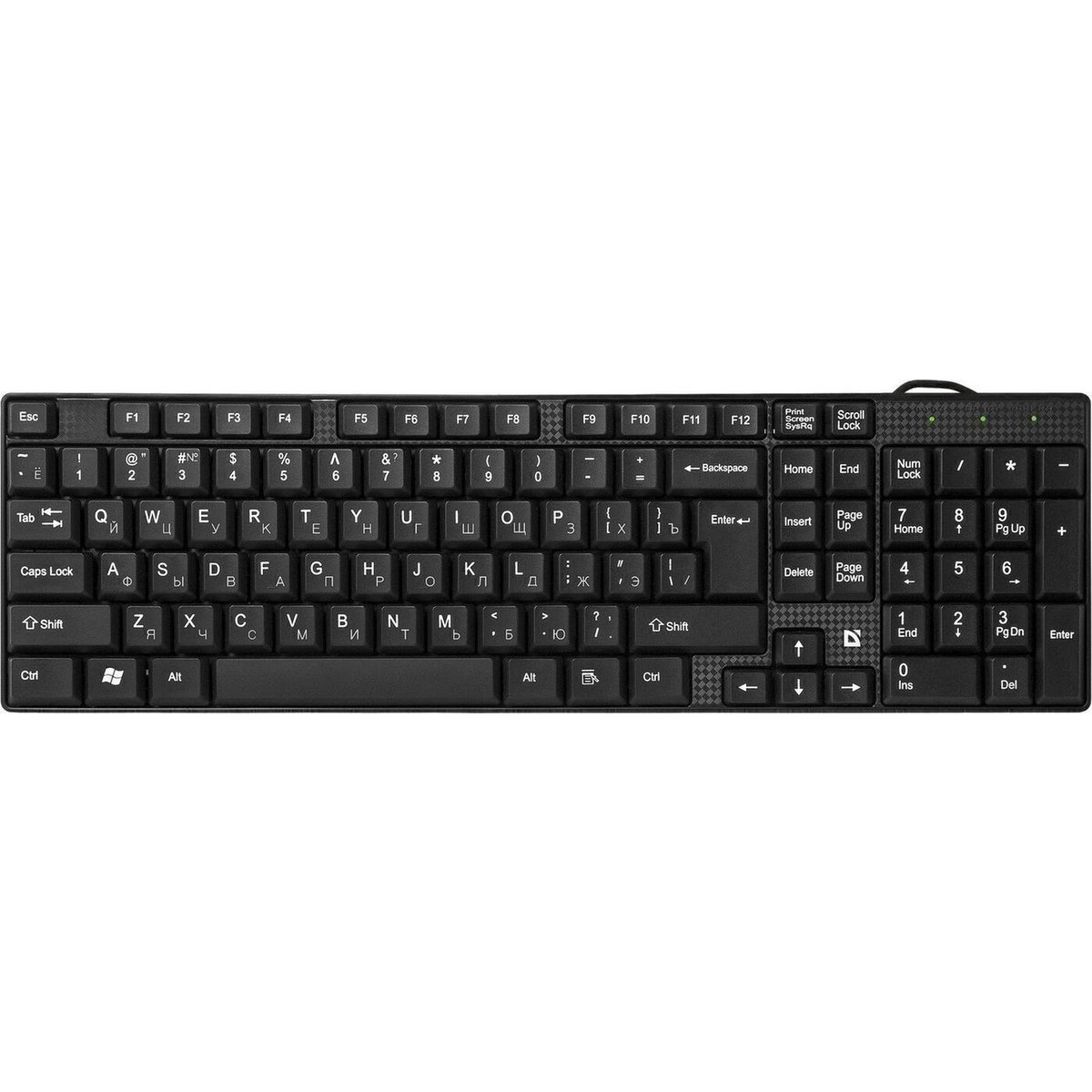 Defender Клавиатура проводная Accent SB-720 RU, компактная, мембранная, влагоустойчивая, чёрный, USB.