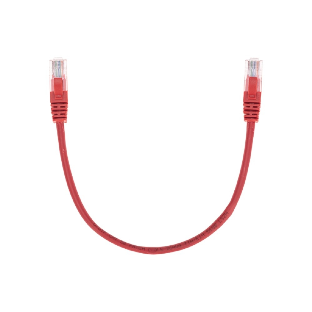 Патч-корд U/UTP, CAT 5e, RJ45-RJ45, 26AWG, LSZH, красный, 0,3м  REXANT (02-0103-03)