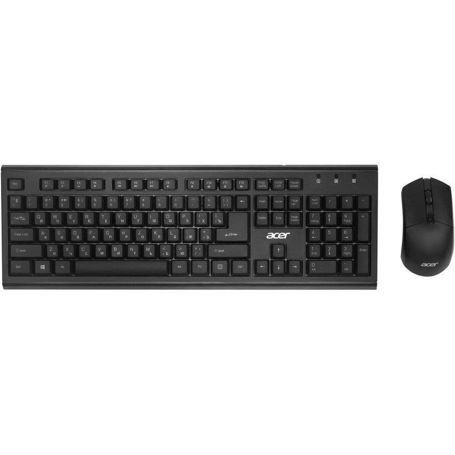 Поврежденная упаковка Acer OKR120 [ZL.KBDEE.007] Комплект (клавиатура + мышь) черный USB беспроводная