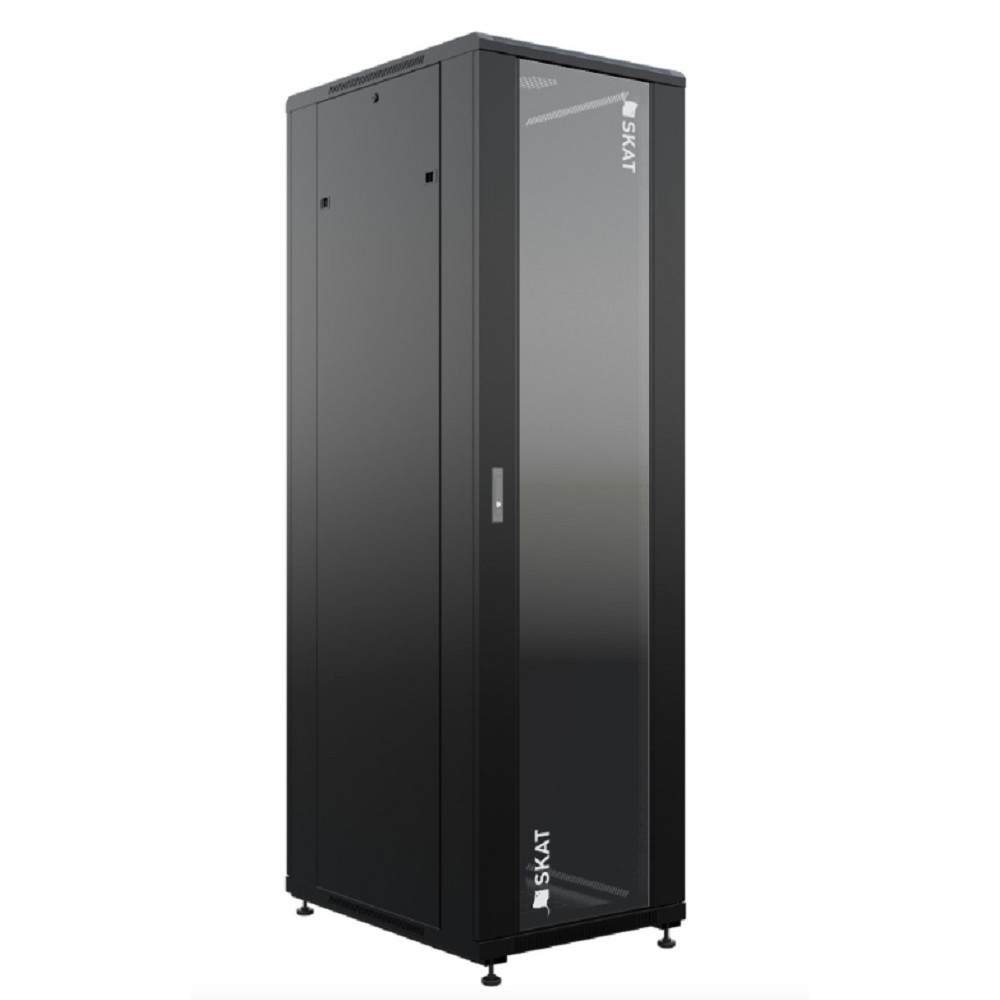 БАСТИОН SKAT TB-42R680GF-B Шкаф напольный универсальный серверный 42U 600х800мм, дверь стеклянная (4409) {1.5 года гарантия}
