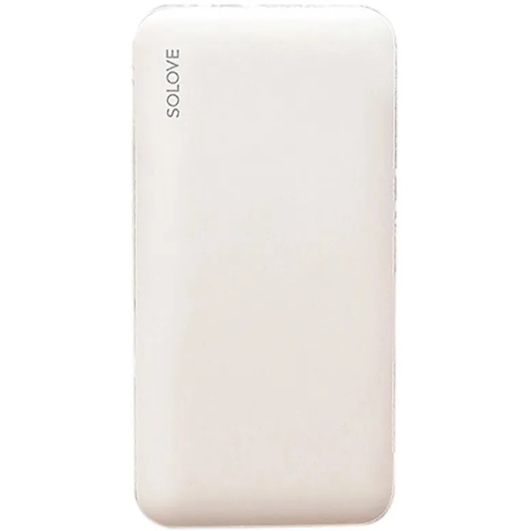 Внешний аккумулятор Power Bank Xiaomi (Mi) SOLOVE 10000mAh Type-C с 2xUSB выходом, кожаный чехол (001M+ Beige RUS) (РУССКАЯ ВЕРСИЯ!!), бежевый (005661)
