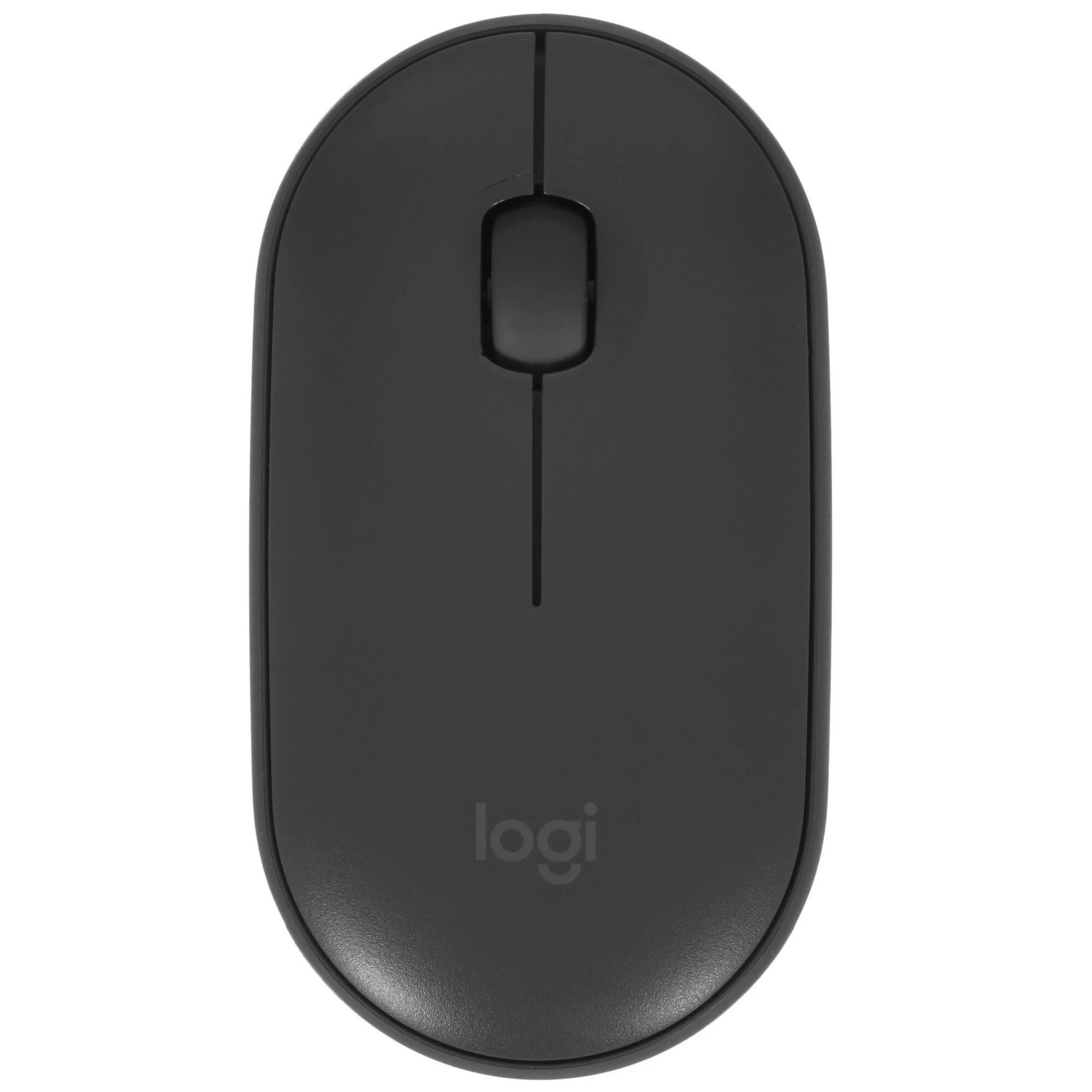 910-005718/910-005576 Мышь Logitech Pebble M350 графитовый оптическая (1000dpi) silent беспроводная BT USB для ноутбука (3but)