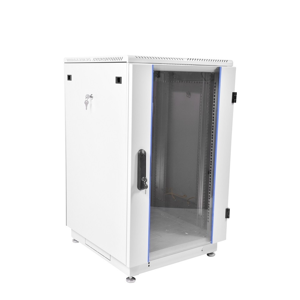 Шкаф коммутационный ЦМО (ШТК-М-27.6.8-1ААА) напольный 27U 600x800мм пер.дв.стекл задн.дв.стал.лист 2 бок.пан. направл.под закл.гайки 400кг серый 655мм 71.7кг 180град. 1360мм