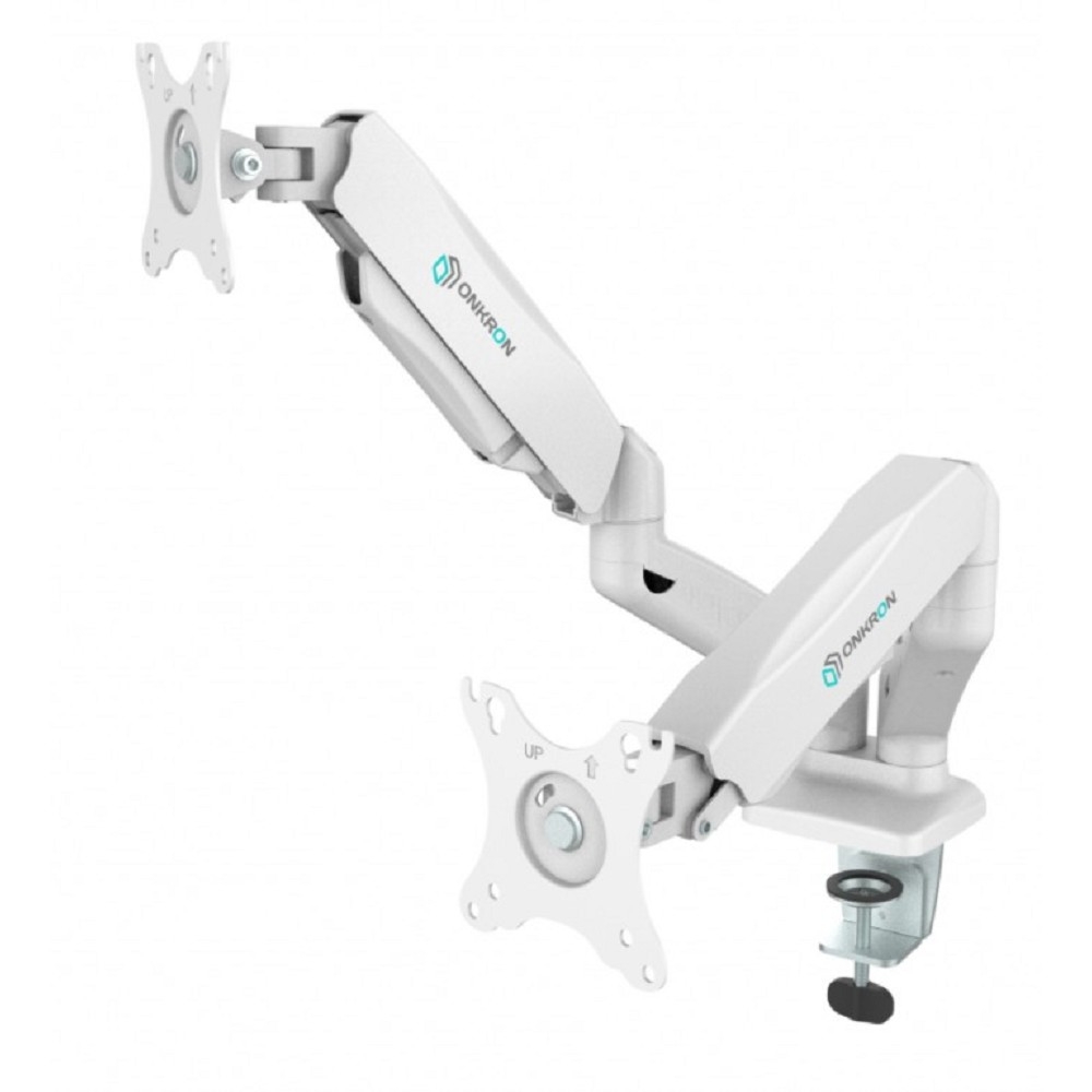 ONKRON G160 белый {Для двух экранов с диагональю 13"-32" Допустимая нагрузка: 2 x  (2-6,5 кг) VESA: 75x75, 100x100 мм}