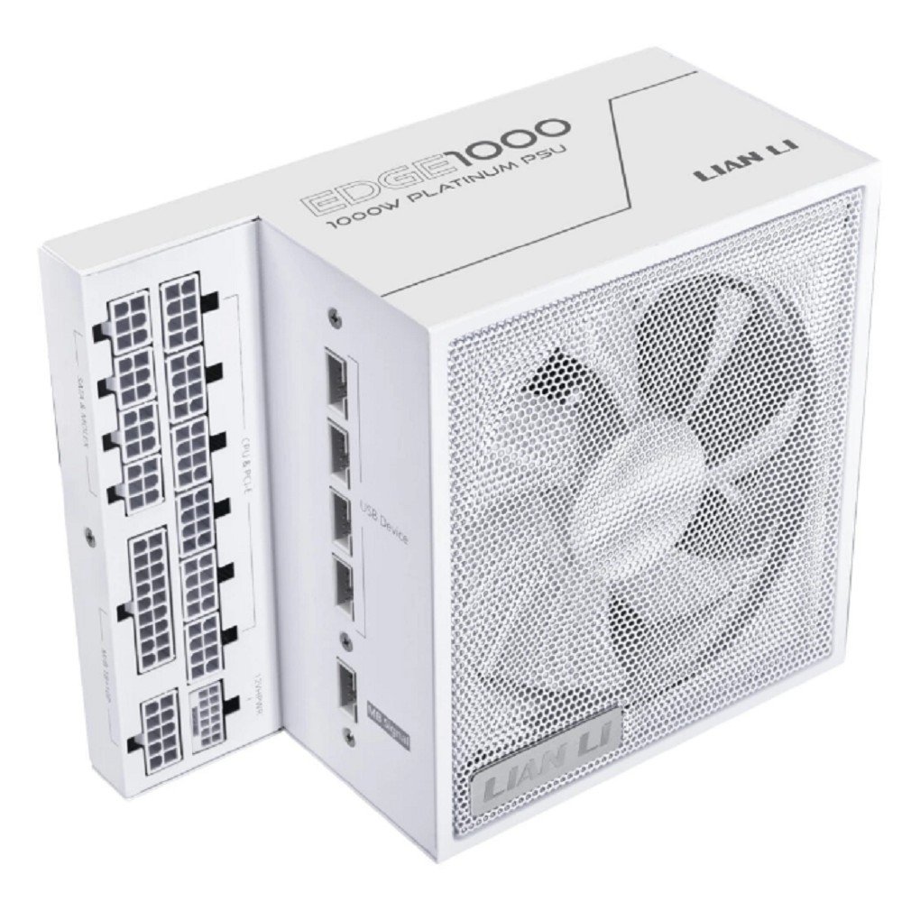Lian Li  Блок питания  EG1000 / White / ATX 3.1, 1000W, 80 PLUS Platinum, PCIe 5.1, APFC, USB HUB, 120mm FDB Fan, Fully Modular / G9P.EG1000.WE00.RU