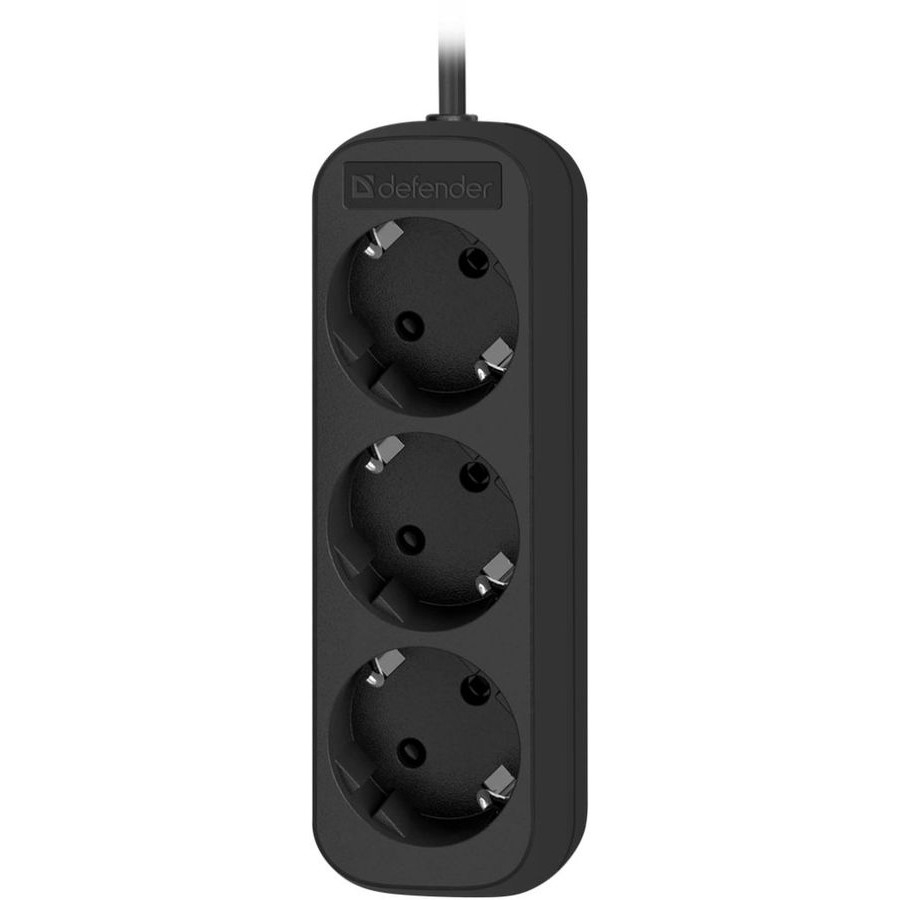 Defender Удлинитель M330 3.0 м, 3 розетки, черный [99322],с заземлением