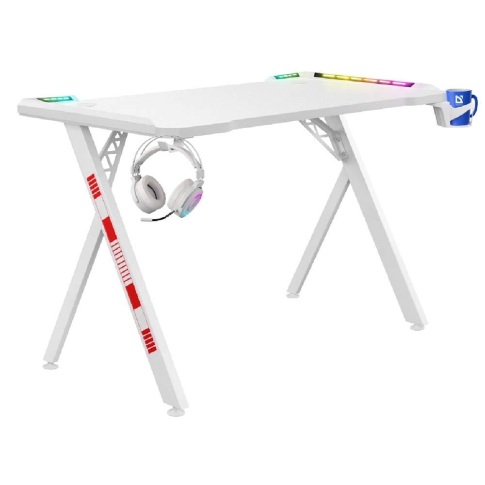 Игровой компьютерный стол Infinity RGB,подвес круж+гарн.,бел,120 DEFENDER
