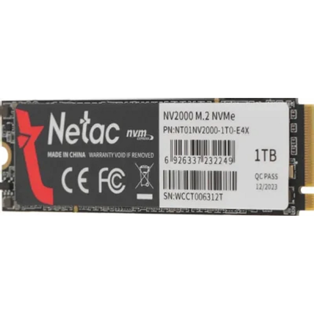SSD Netac NV2000 PCIe 3 x4 M.2 2280 NVMe 3D NAND SSD 1TB NT01NV2000-1T0-E4X