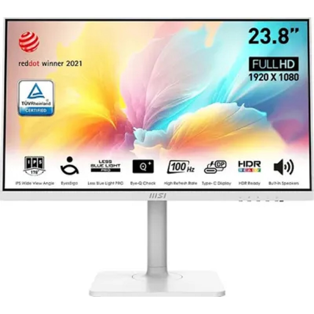 MSI Modern 23.8" MD2412PW белый {IPS 1920x1080 100Hz 5ms 16:9 300cd 178/178 HDMI 2x3W USB HAS Pivot} [9S6-3PA59H-096]