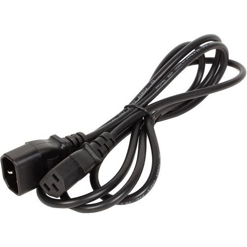 Кабель питания системный блок-монитор VCOM TP020-5.0-BK (C13-C14, 3х0.75мм?, 250В, 10A, черный, 5м)