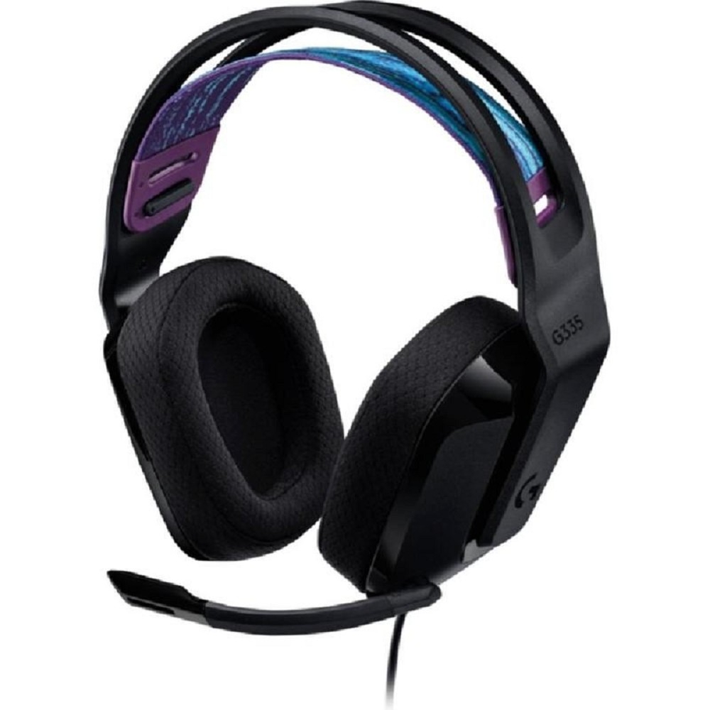 Logitech Гарнитура игровая G335, для компьютера и игровых консолей, шумоподавление, 1x3.5 мм, кабель 2 м, чёрный.