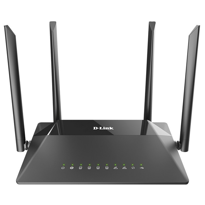 Беспроводной маршрутизатор D-Link - DIR-825, 2.4/5 ГГц, 867Мб/с, IEEE 802.11 a/b/g/n/ac, 4x RJ-45, 1 Гб/с, WWAN 150Мб/с, mac address filtering, 4 antennas, 4G (optional), 1-USB, чёрный, DIR-825/RU/R5A