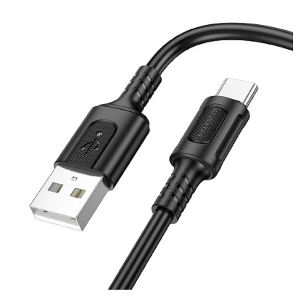 Кабель USB Type-C Borofone B-15080, 1 м, 3 А, черный