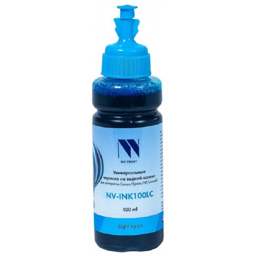 Чернила NVPrint универсальные на водной основе NV-INK100LC для аппаратов Epson (100ml) Light Cyan совместимые
