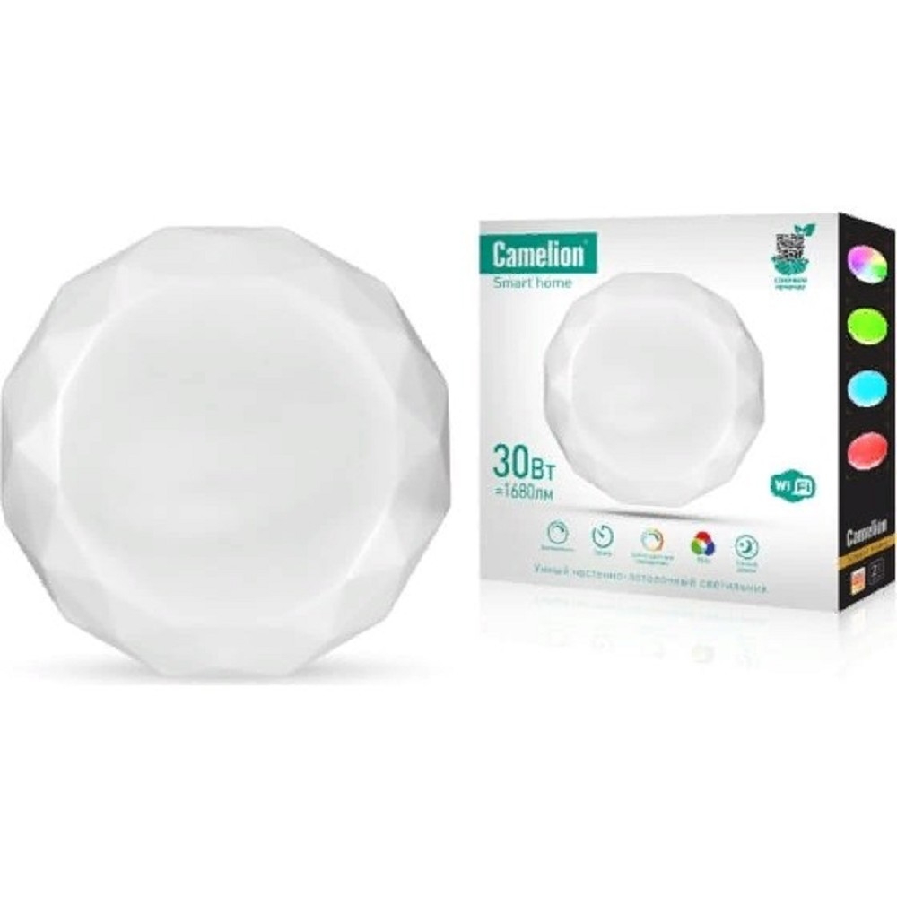 Camelion Умный потолочный светильник LBS/SH-30/RGBCW/WIFI(потолочный светильник 30Вт RGB+DIM+CW 220 WiFi)