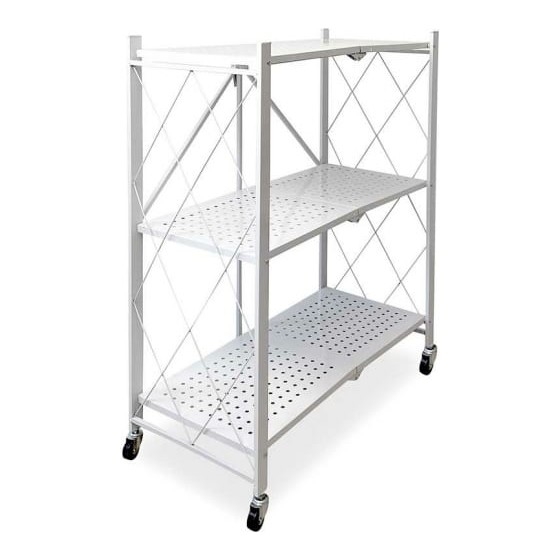 Стеллаж складной ГЕЛЕОС Атлант-3 металл (АСТ-32), размер 730х400х885 мм, белый 