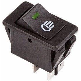Выключатель клавишный 12V/35А (4с) ON-OFF с зеленой подсветкой (ASW-17D)(Цена за шт.,в уп.10шт.)