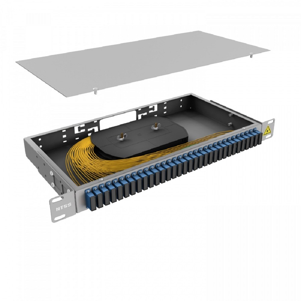 NTSS Кросс 19" NTSS PREMIUM, предсобранный 1U, 32 порта SC/UPC duplex, 9/125 мкм, (сплошная панель, розетки, сплайс, КДЗС, пигтейлы) NTSS-RFOB-PM-1U-32-2SC/U-9-SP1.5G0A