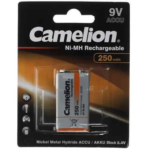 Аккумулятор Camelion NH-9V250BP1, NiMH, 8.4V, 250mAh, Крона