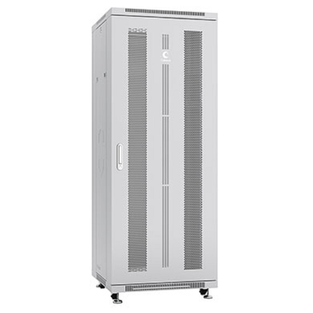Cabeus ND-05C-32U60/60 Шкаф монтажный телекоммуникационный 19" напольный для распределительного и серверного оборудования 32U 600x600x1610mm (ШхГхВ) передняя и задняя перфорированные двери, ручка с замком, цвет серый (RAL 7035)
