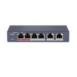 HIKVISION (HiWatch) DS-S604P Неуправляемый PoE- Коммутатор 4 RJ45 100M PoE, 2 порта с высоким приоритетом; 2 Uplink порта 100М Ethernet; PoE: IEEE802.3af, IEEE802.3at; бюджет PoE 35Вт