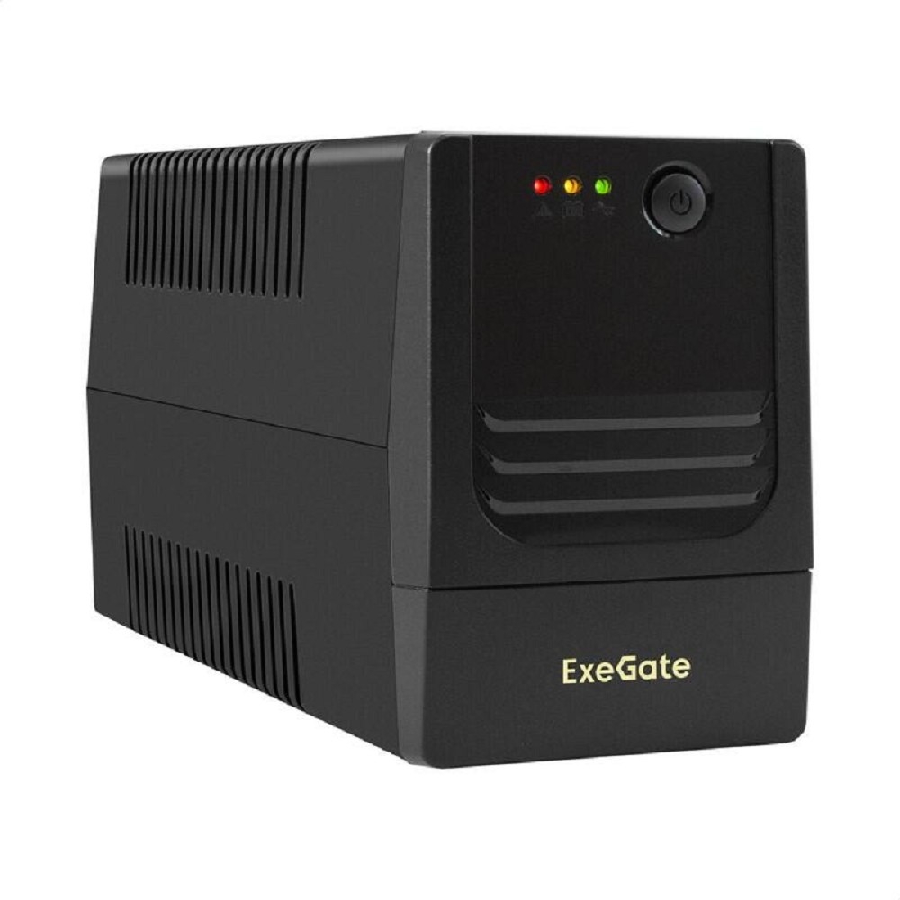 Exegate EX299492RUS ИБП ExeGate Power NB-1000.LED.AVR.2SH (1000VA/650W, LED, AVR, 2*Schuko, батарея 12V 9Ah, Black)