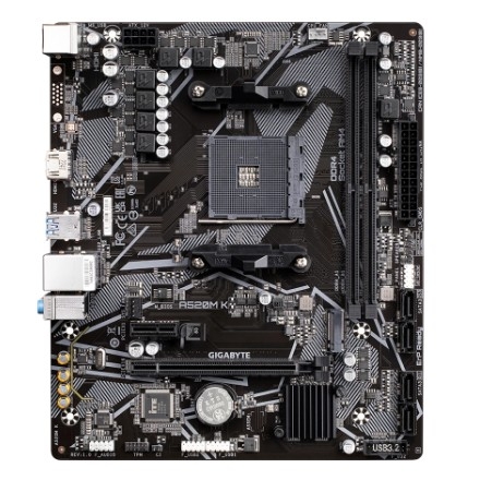 Материнская плата/ MB GIGABYTE AMD A520 sAM4, 2xDDR4(64GB), D-SUB/HDMI 2.1, 1xPCIe 3.0x16, 1xPCIe 3.0, 1xLAN, 4xSATA 6Gb/s, 1xM.2, 4xUSB 3.2, 2xUSB 2.0, 1xPS/2, mATX