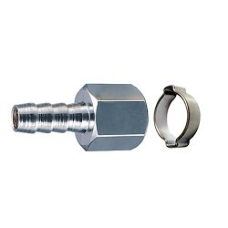 FUBAG Переходник 1/4"F на елочку 10мм с обжимным кольцом 10х15мм блистер  [180252 B]